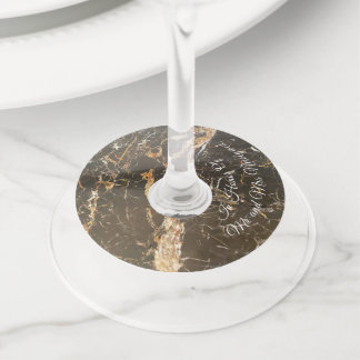 Personalised Elegant Marble Wine Glass Tag