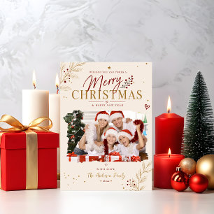 Personalised Elegant Merry Christmas Photo Holiday Card