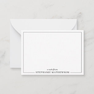 Personalised Elegant Minimal Black and White Card