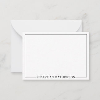 Personalised Elegant Minimal Black and White Card