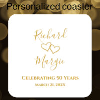 Personalised Elegant Modern 50th Anniversary Party