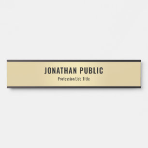 Personalised Elegant Modern Faux Gold Template Door Sign