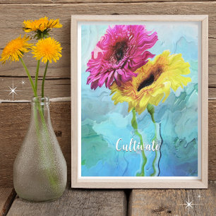 Personalised Elegant Modern Floral Composition Poster