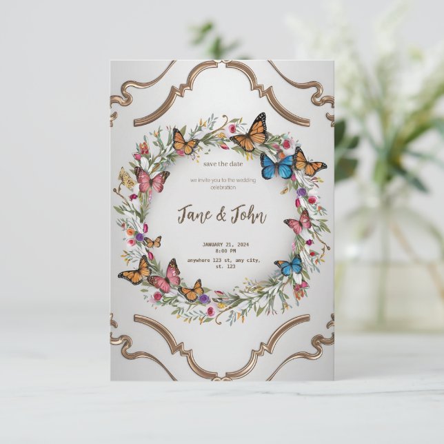 [Personalised] Elegant Modern Garden Invitation (Standing Front)