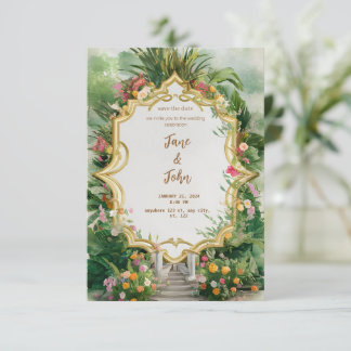 [Personalised] Elegant Modern Garden Wedding Invitation