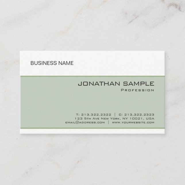 Personalised Elegant Modern Minimalist Template Business Card (Front)