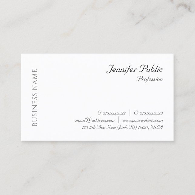 Personalised Elegant Modern Professional Template Business Card (Front)
