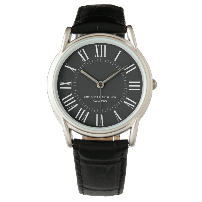 Personalised Elegant Modern Roman Numerals Watch (Front)