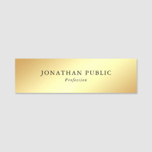 Personalised Elegant Modern Simple Template Gold Name Tag