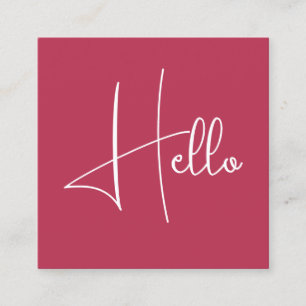 Personalised Elegant Modern Trendy Template Hello Square Business Card