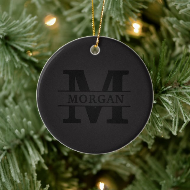 Personalised Elegant Monogram and Name Ceramic Tree Decoration (Tree)