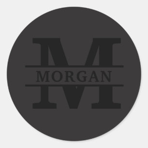 Personalised Elegant Monogram and Name Classic Round Sticker