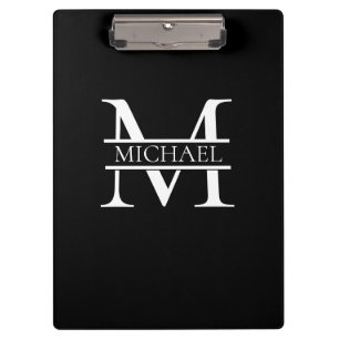 Personalised Elegant Monogram and Name Clipboard