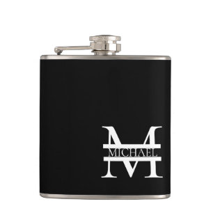 Personalised Elegant Monogram and Name Hip Flask