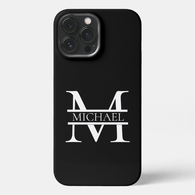Personalised Elegant Monogram and Name iPhone Case (Back)