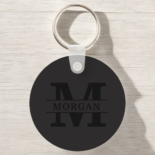 Personalised Elegant Monogram and Name Key Ring
