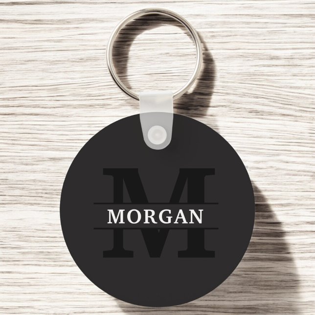 Personalised Elegant Monogram and Name Key Ring (Creator Uploaded)