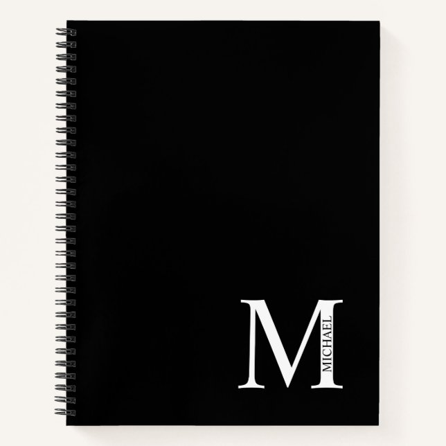 Personalised Elegant Monogram and Name Notebook (Front)