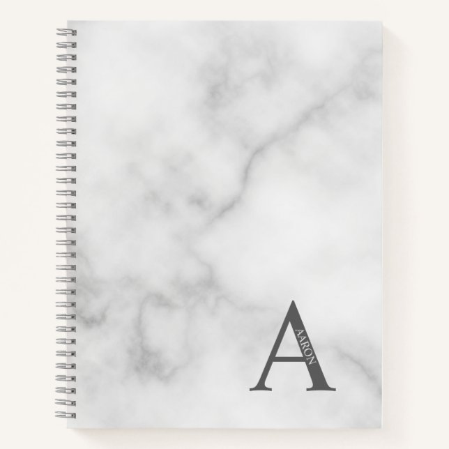 Personalised Elegant Monogram and Name Notebook (Front)
