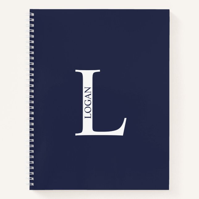 Personalised Elegant Monogram and Name Notebook (Front)