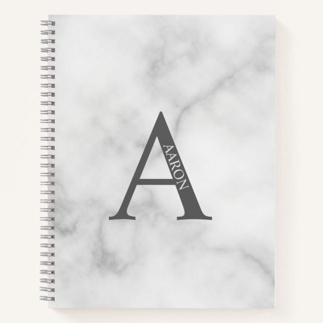 Personalised Elegant Monogram and Name Notebook (Front)
