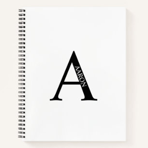 Personalised Elegant Monogram and Name Notebook