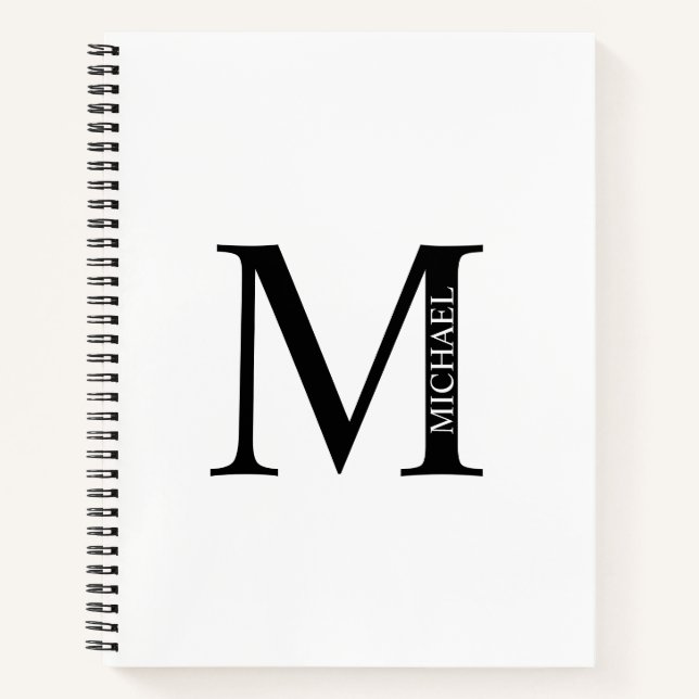 Personalised Elegant Monogram and Name Notebook (Front)