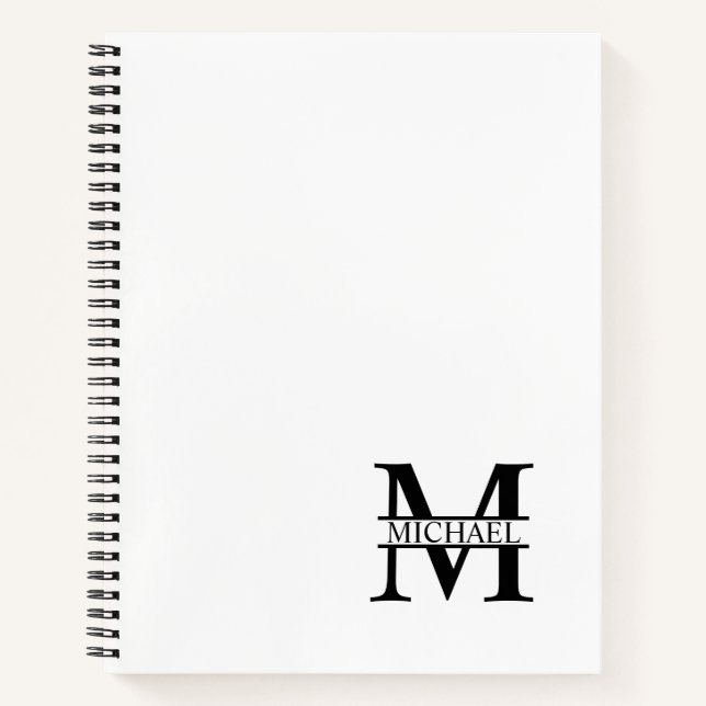 Personalised Elegant Monogram and Name Notebook (Front)