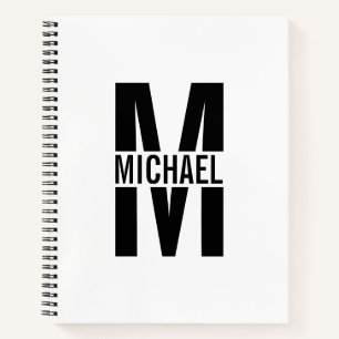 Personalised Elegant Monogram and Name Notebook