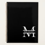 Personalised Elegant Monogram and Name Planner<br><div class="desc">Personalised Elegant Monogram and Name Gifts featuring personalised monogram in classic serif font style with box of name in the middle of monogram.</div>