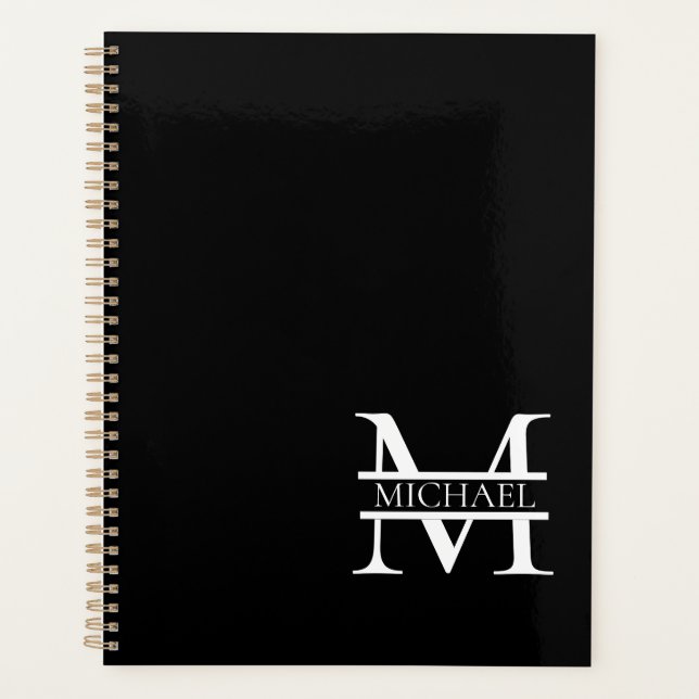 Personalised Elegant Monogram and Name Planner (Front)