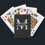 Personalised Elegant Monogram and Name Playing Cards<br><div class="desc">Personalised Elegant Monogram and Name Gifts featuring personalised monogram in classic serif font style with box of name in the middle of monogram.</div>