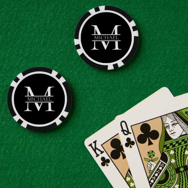 Personalised Elegant Monogram and Name Poker Chips (Poker Table (Double))