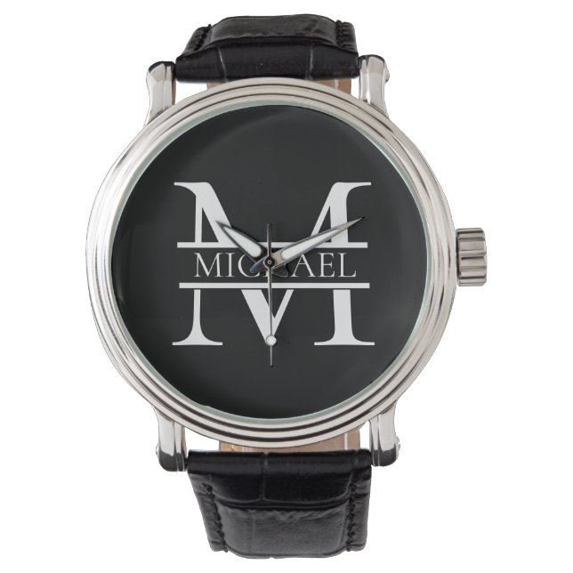 Personalised Elegant Monogram and Name Watch (Front)