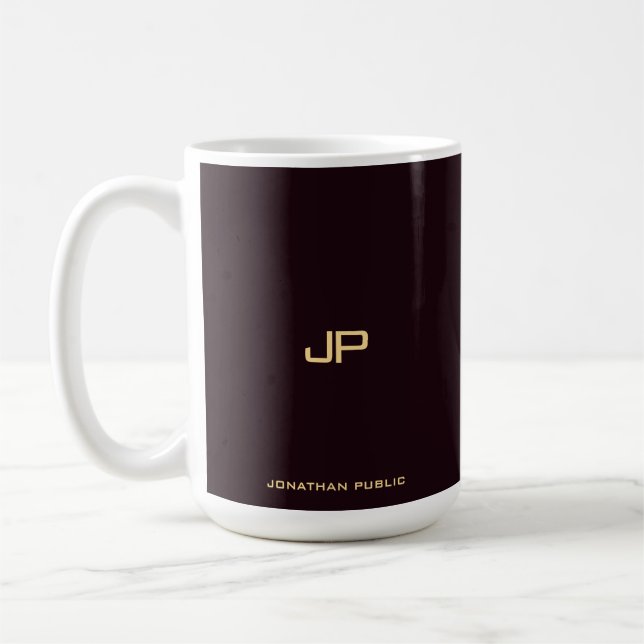 Personalised Elegant Monogram Classic Template Coffee Mug (Left)