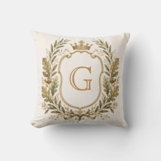 Personalised Elegant Monogram Crest Cushion