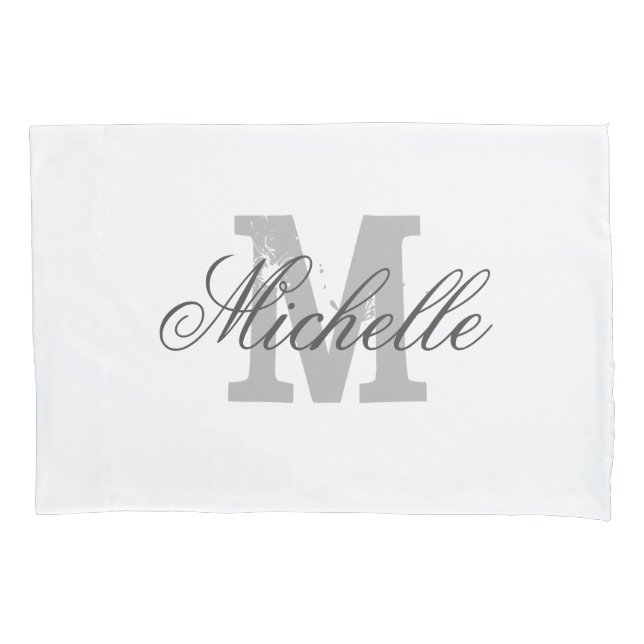 Personalised elegant monogram decor pillowcase (Front)