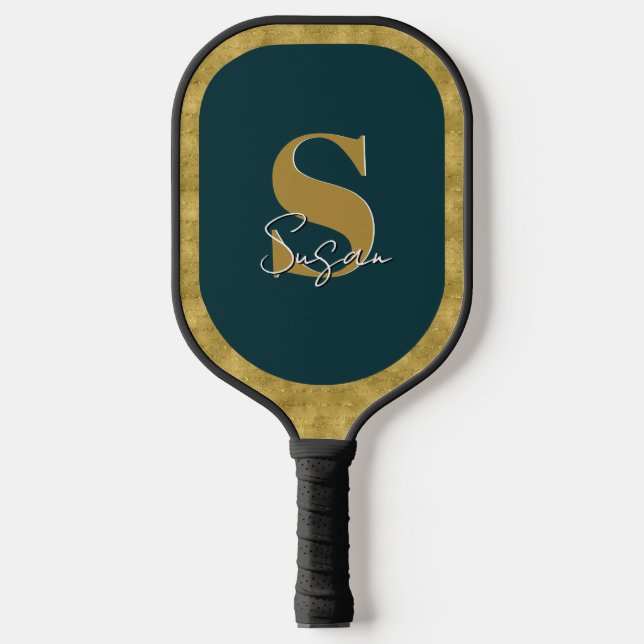 Personalised Elegant Monogram Script Name  Pickleball Paddle (Front)