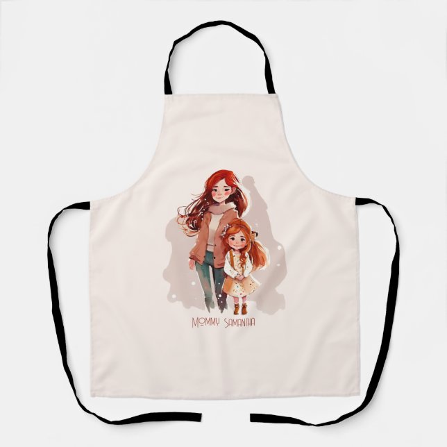 Personalised Elegant Mother and Daughter Apron (Front)