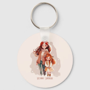 Personalised Elegant Mother and Daughter Key Ring