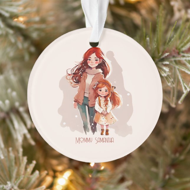 Personalised Elegant Mother and Daughter Ornament (Tree)