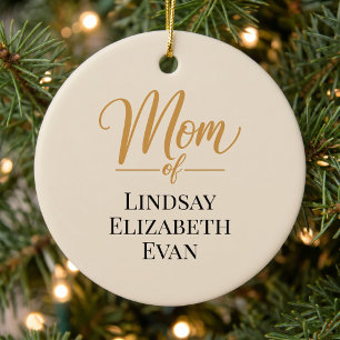 Personalised Elegant Mum Christmas Ceramic Tree Decoration
