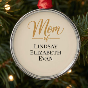 Personalised Elegant Mum Christmas Metal Tree Decoration