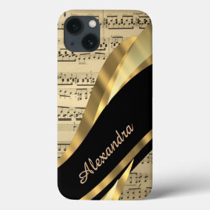 Personalised elegant music sheet iPhone 13 case
