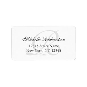 Personalised elegant name monogram address labels