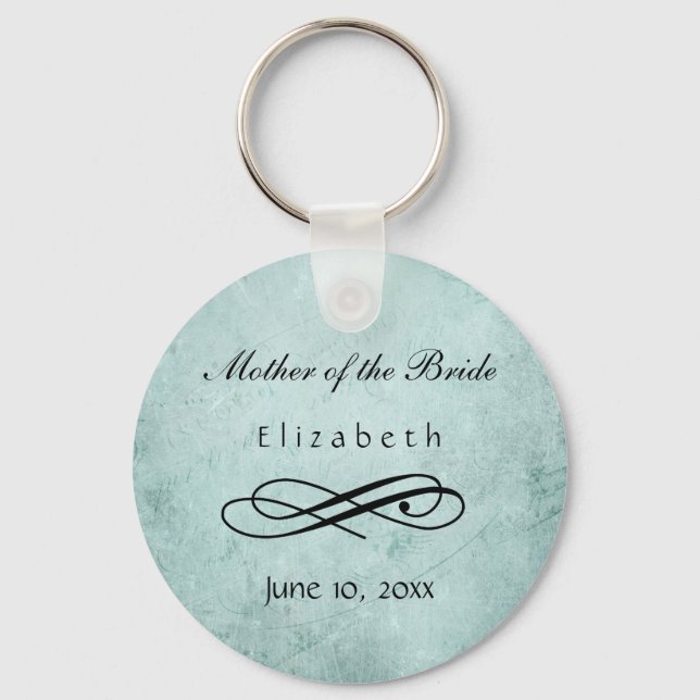 Personalised Elegant Name Wedding Favour Key Ring (Front)