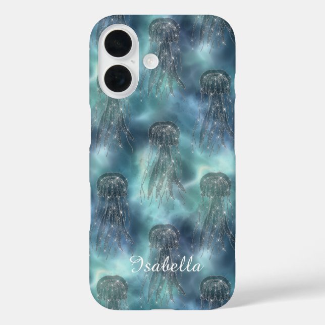 Personalised Elegant Nautical Sparkle Blue Ocean Case-Mate iPhone Case (Back)
