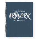 Personalised Elegant Navy Blue Sketchbook Notebook