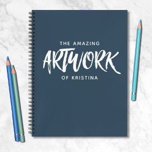 Personalised Elegant Navy Blue Sketchbook Notebook