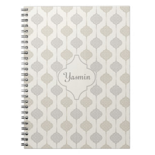 Personalised Elegant Neutral Arabesque Notebook